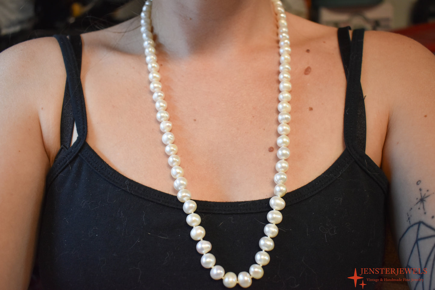 Vintage 14k Yellow Gold Cultured Pearl Necklace β Oriental Pearl Co.