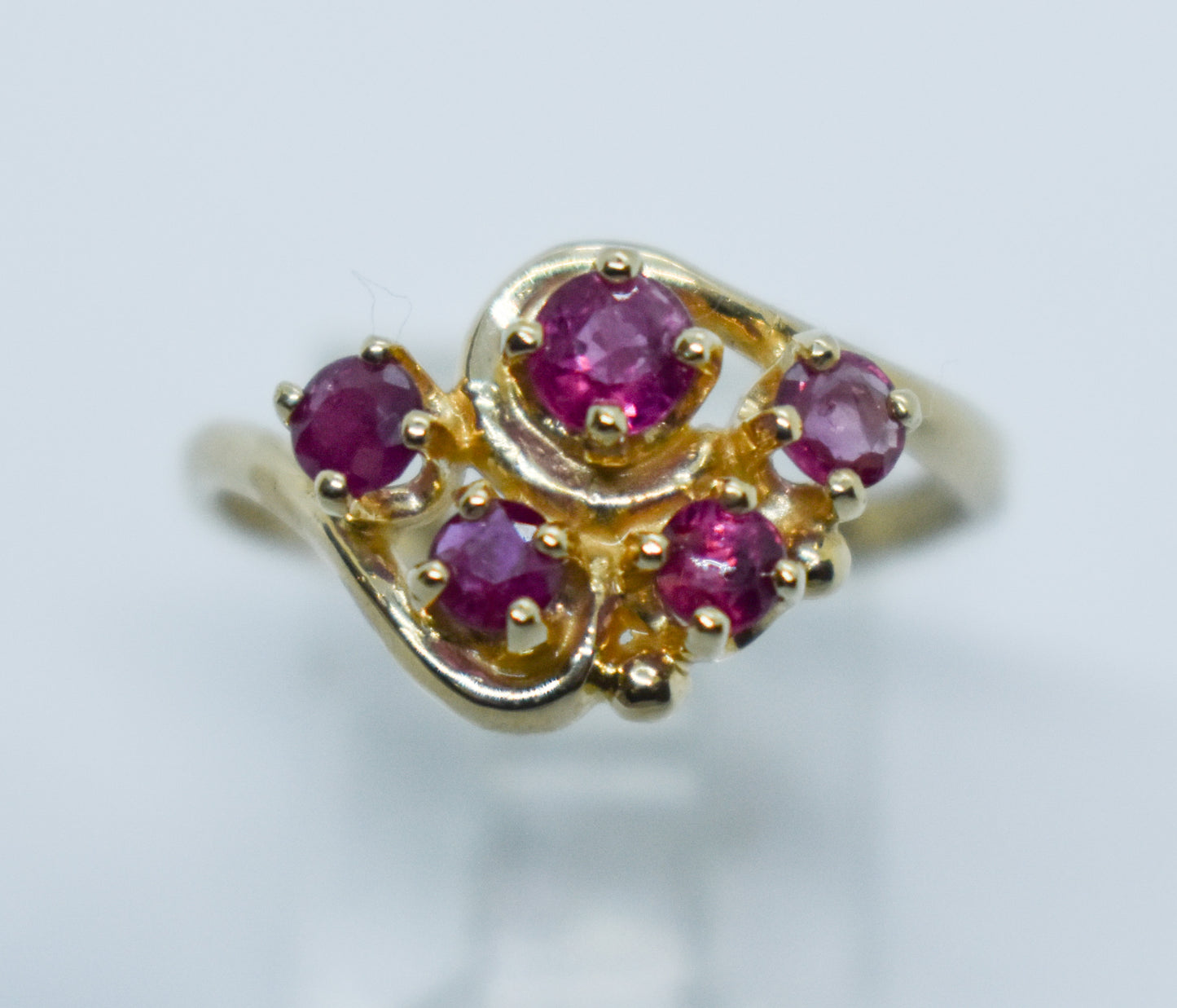 Vintage 14k Yellow Gold Ruby Ring Size 5 3/4