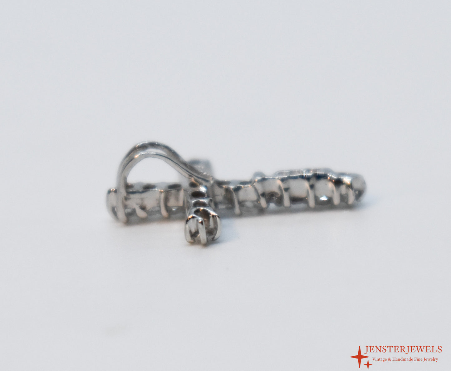 Vintage Platinum Diamond Cross Pendant