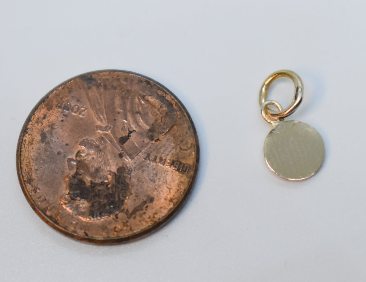 Handmade Solid 14k Yellow Gold Micro Circle Charm β JensterJewels