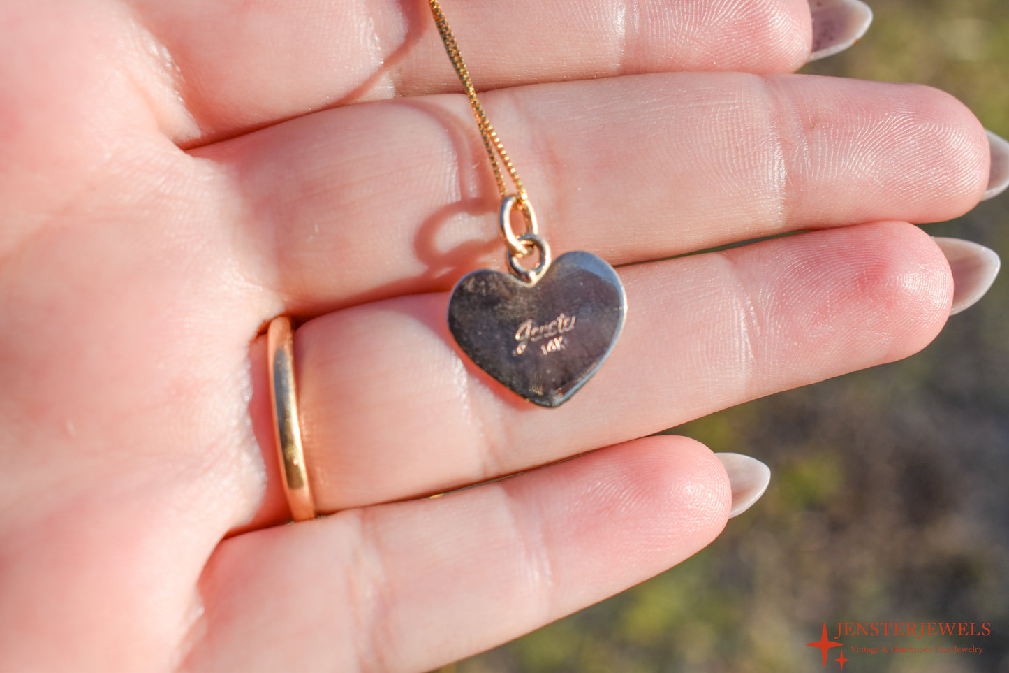 Handmade 14k Gold Candy Heart “BABE” Necklace – Valentine’s Day