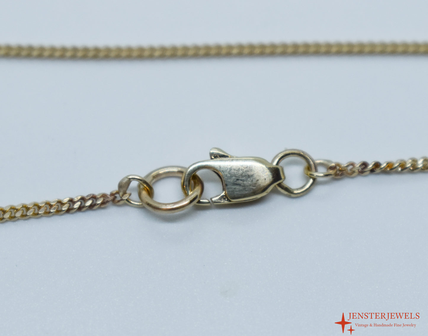 Vintage 14k Yellow Gold Curb Link Chain Necklace 16 3/4"