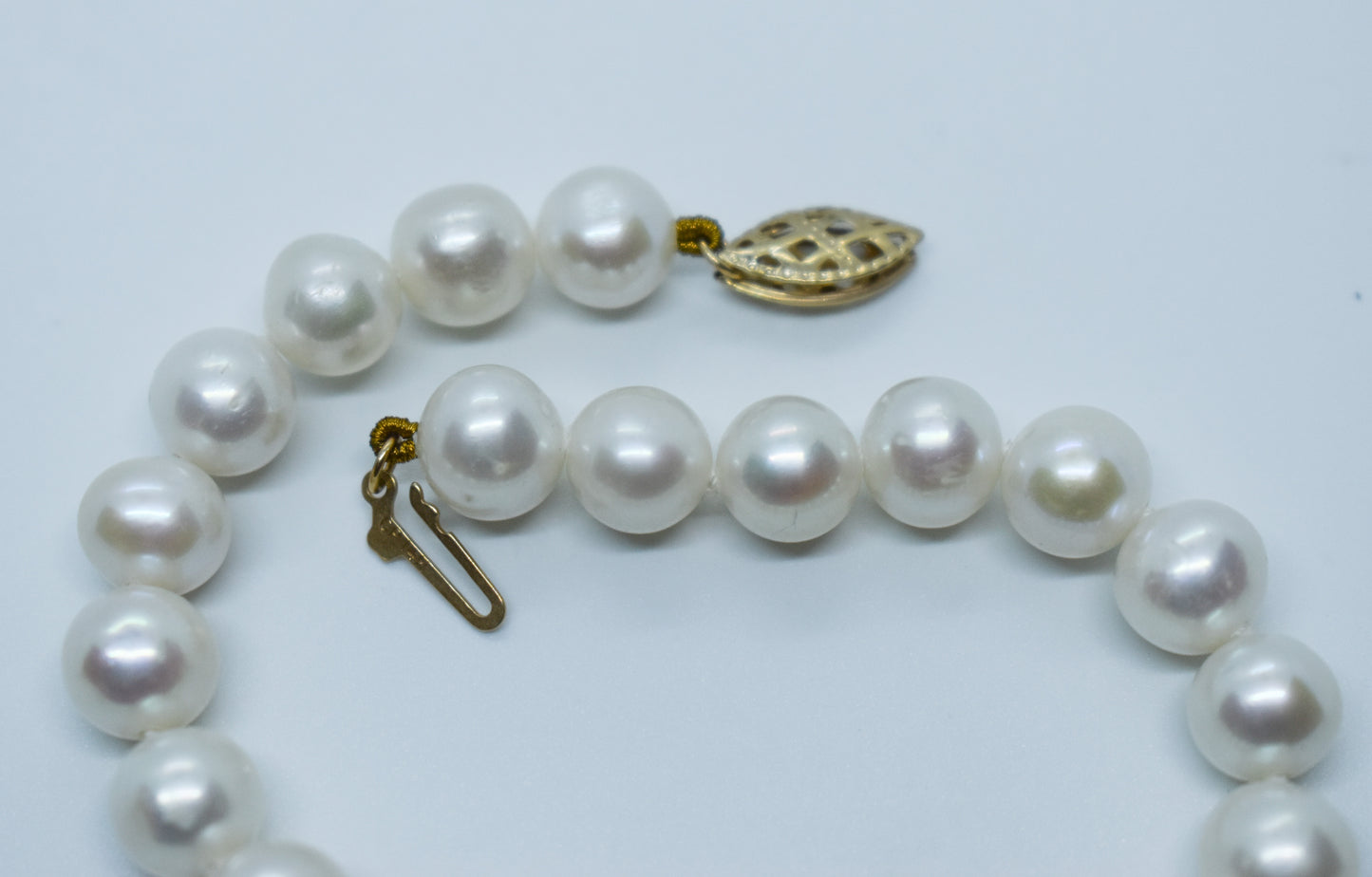 Vintage 14k Yellow Gold Pearl Bracelet 7 1/2"