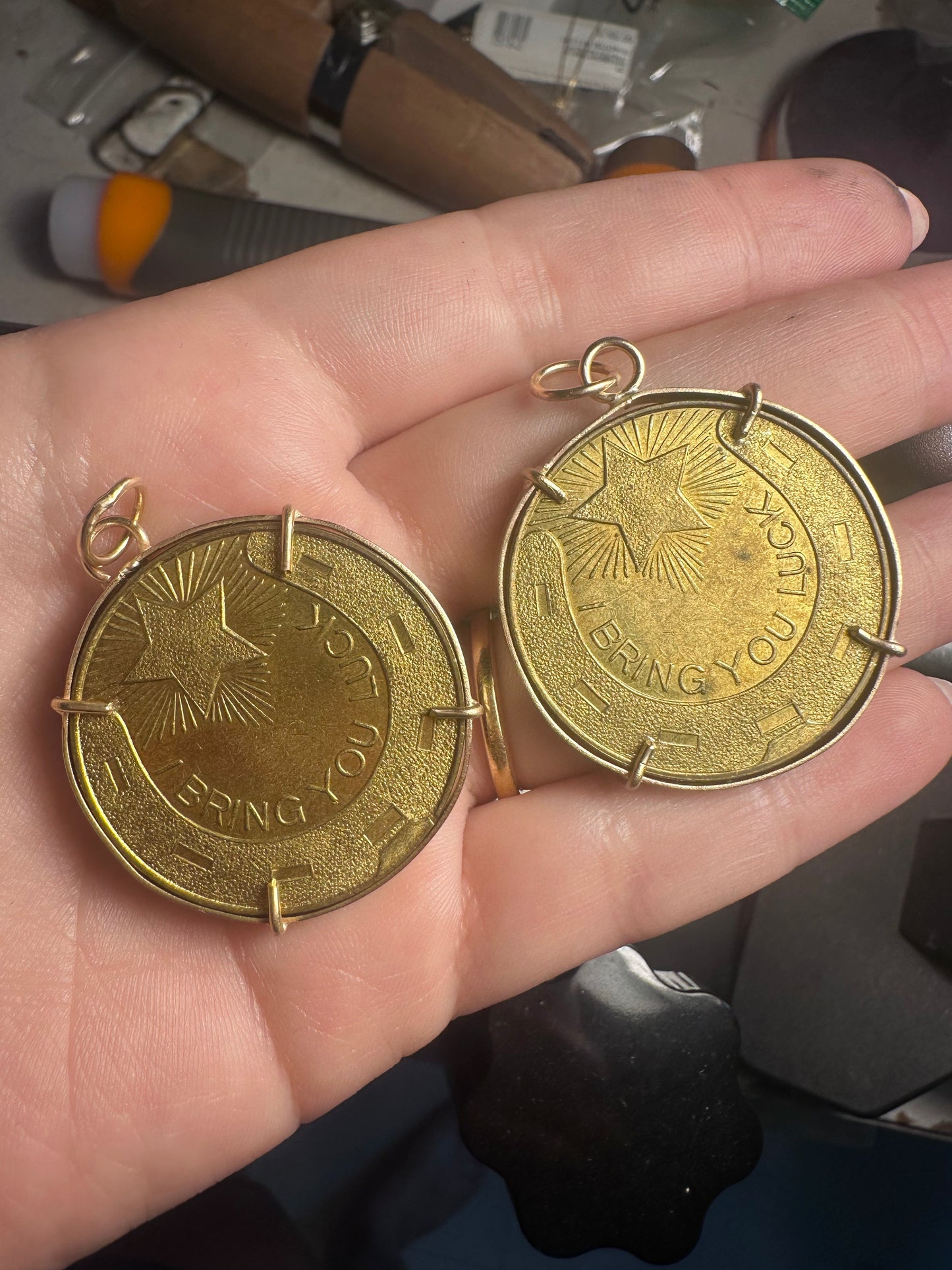 RESERVED FOR STACY - CAT COIN WRAPS 14K GOLD