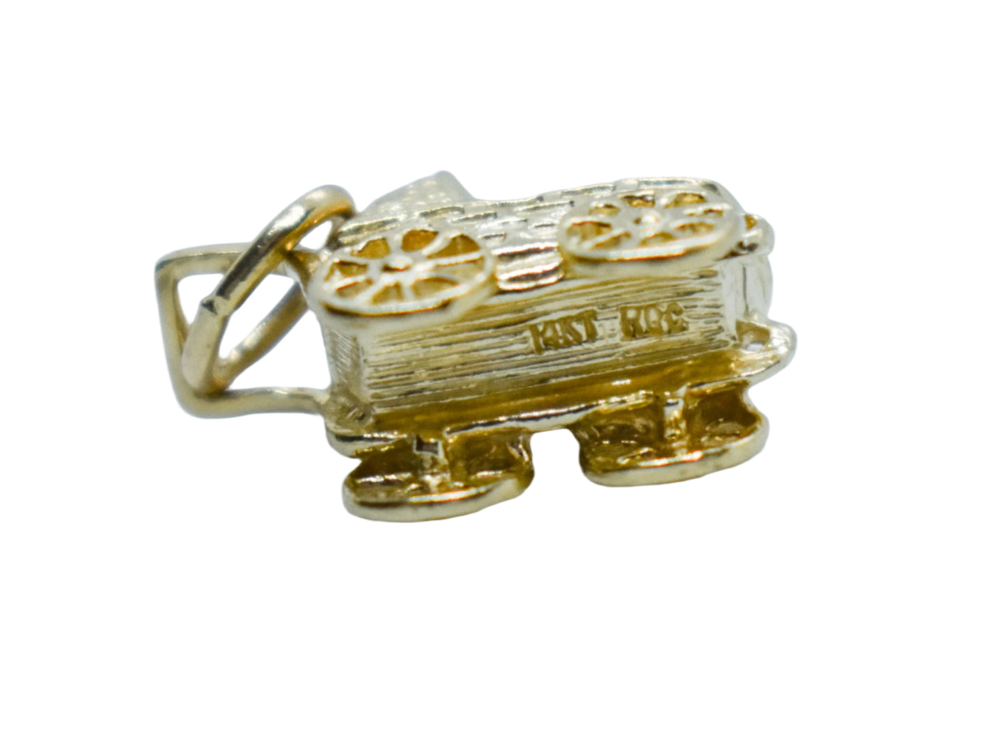 Vintage 14k Yellow Gold Baby Carriage Pendant