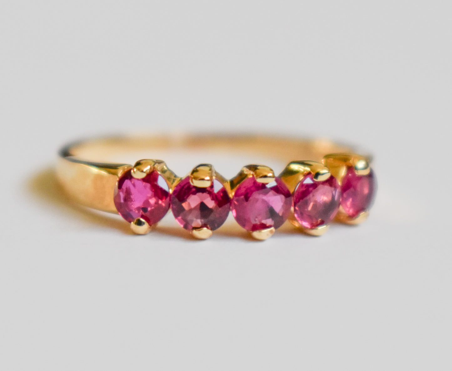 Vintage 14k Yellow Gold Ruby Band Size 6 3/4