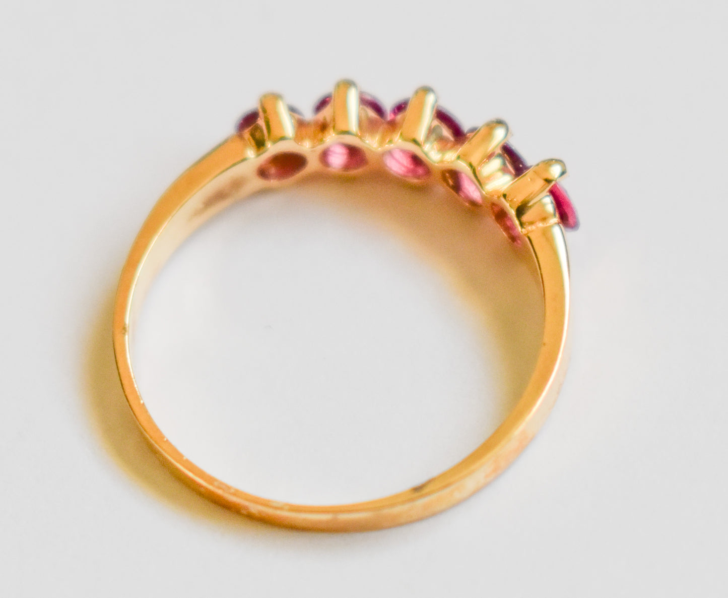 Vintage 14k Yellow Gold Ruby Band Size 6 3/4