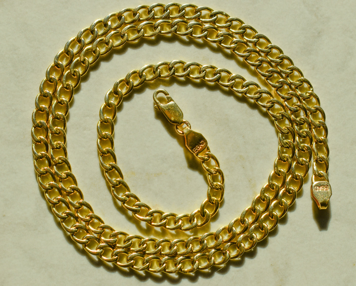 Handmade 14k Yellow Gold Cuban Link Chain Necklace 22 3/4"