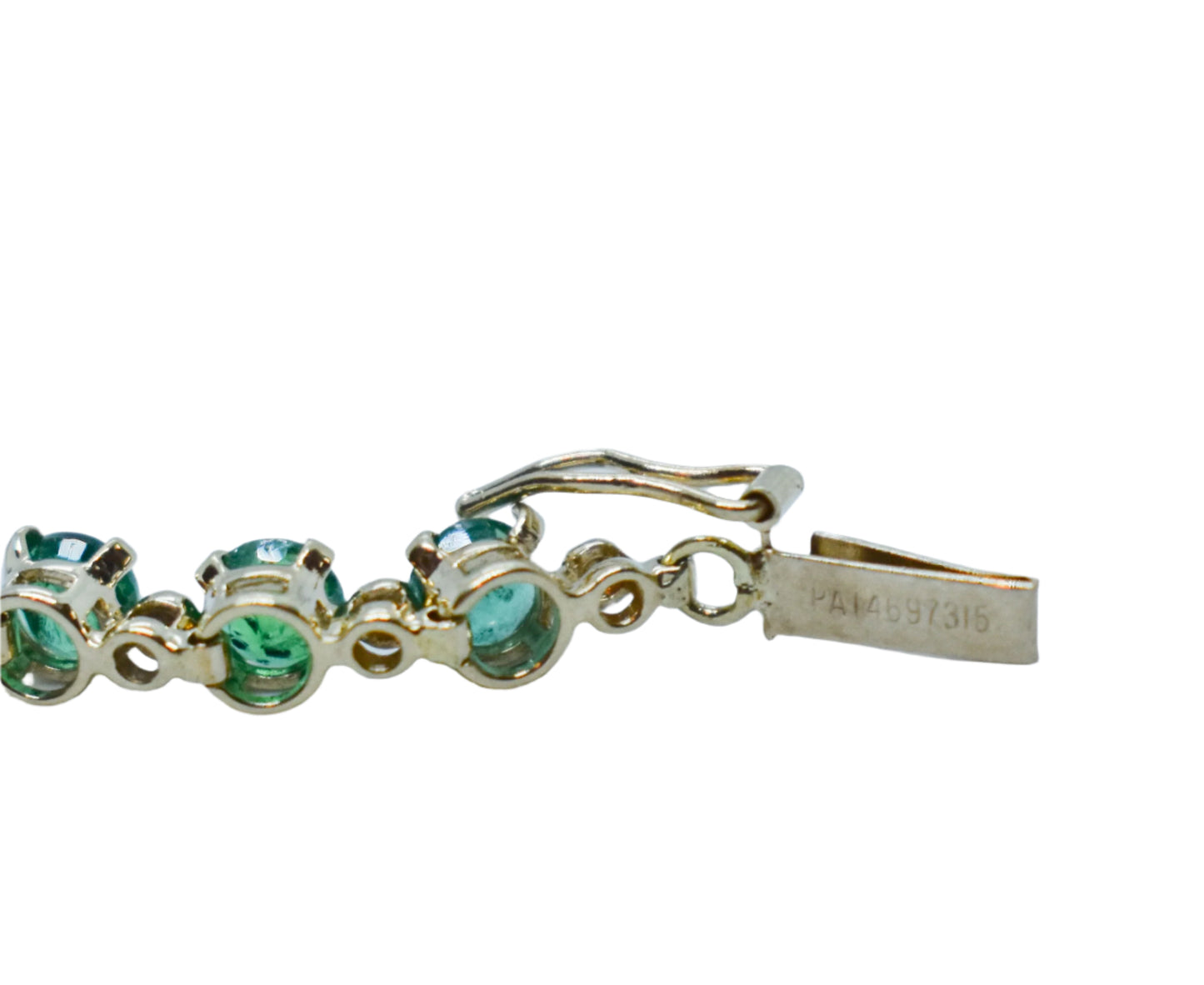 Vintage 10k Yellow Gold Emerald Tennis Bracelet 7 1/2"