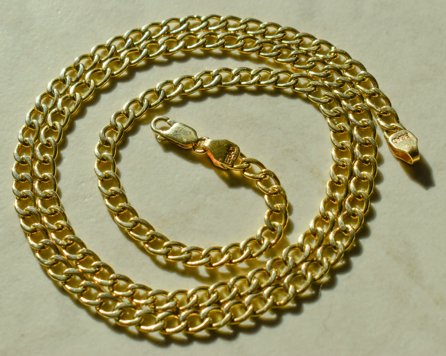 Handmade 14k Yellow Gold Cuban Link Chain Necklace 22 3/4"