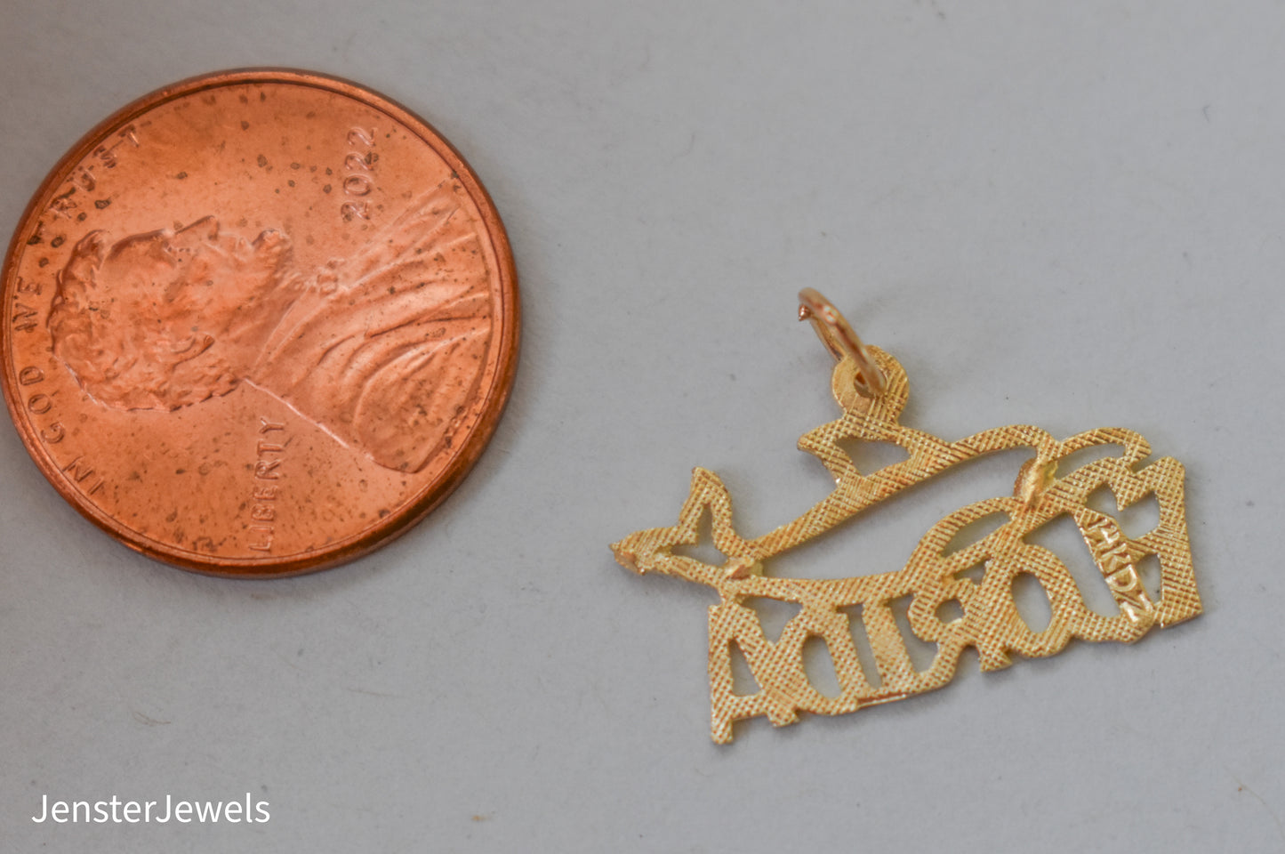 Vintage 14k Yellow Gold Dazzlers FLORIDA Dolphin Pendant