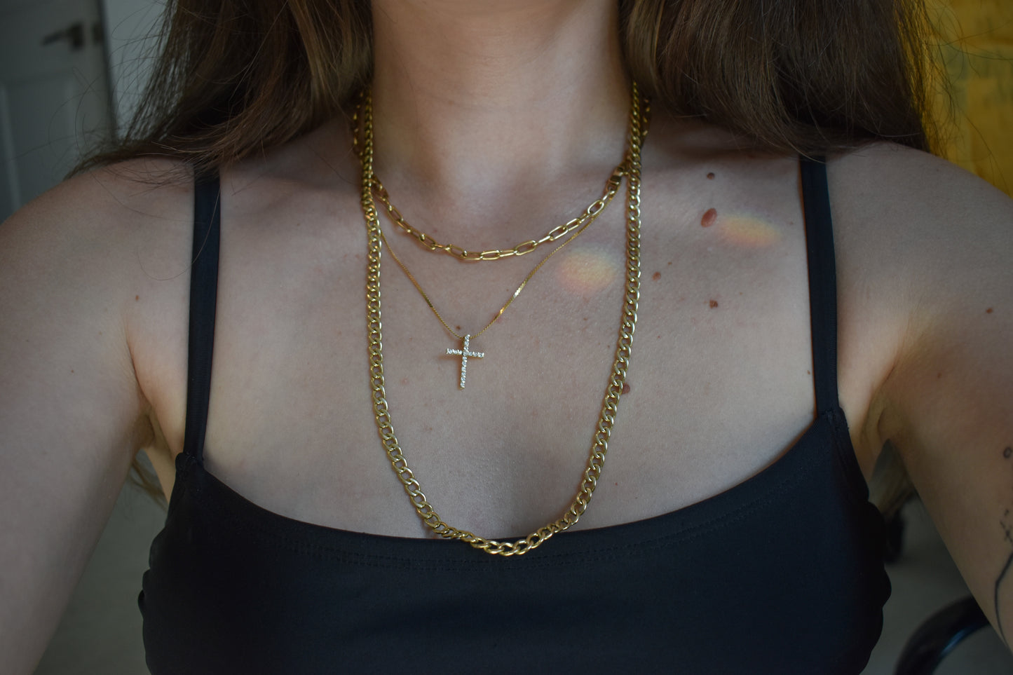 Handmade 14k Yellow Gold Cuban Link Chain Necklace 22 3/4"