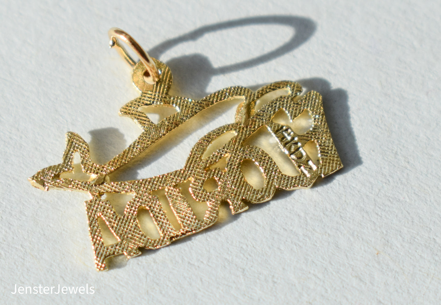 Vintage 14k Yellow Gold Dazzlers FLORIDA Dolphin Pendant