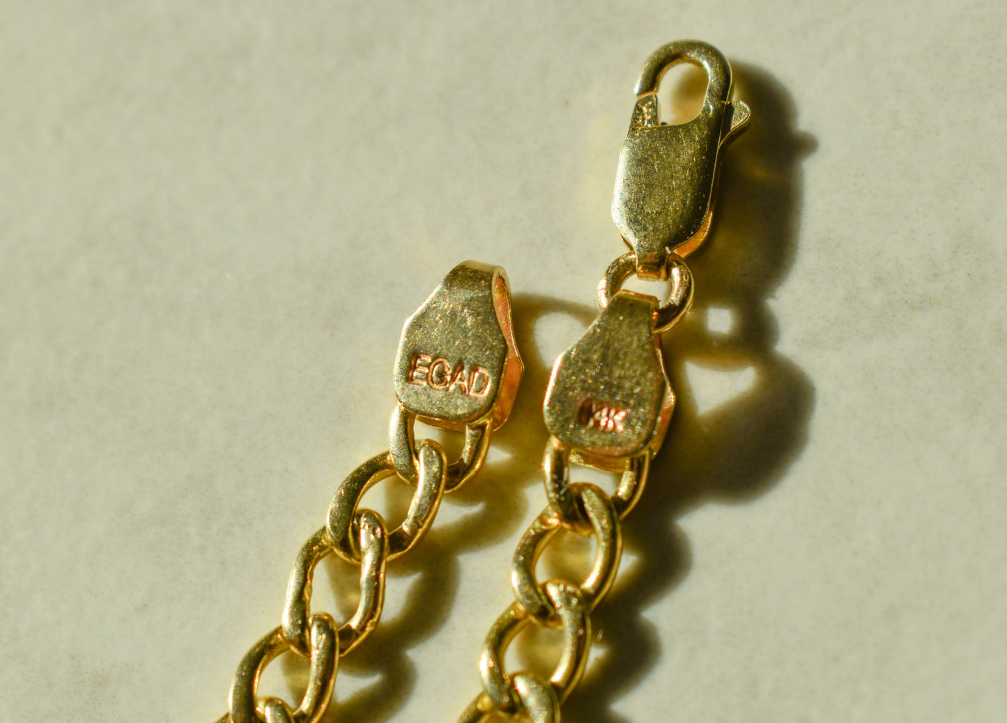 Handmade 14k Yellow Gold Cuban Link Chain Necklace 22 3/4"