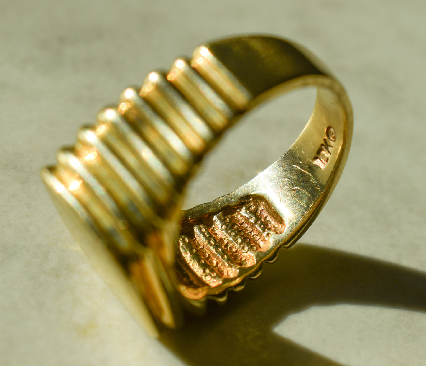 Vintage 10k Yellow Gold Plain Signet Ring Size 8 3/4