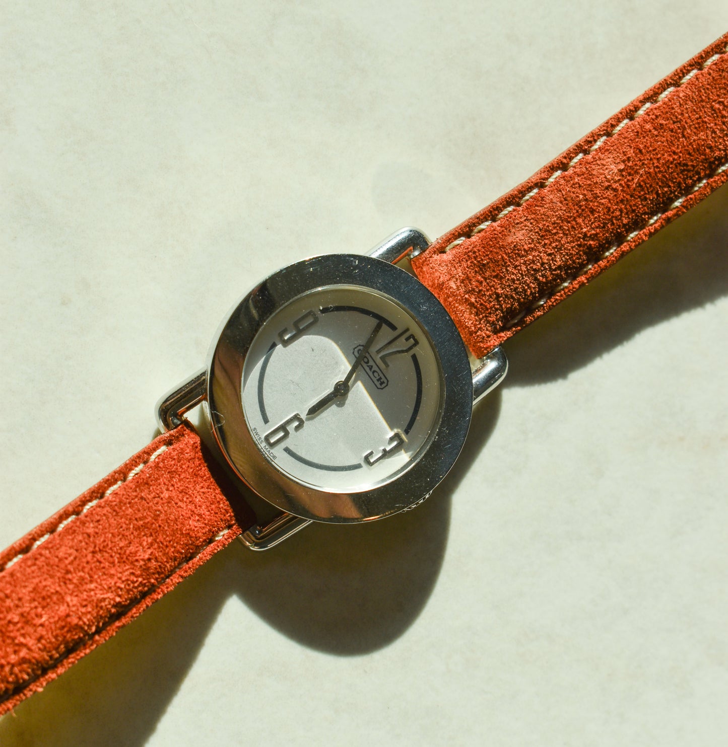 Vintage Stainless Steel COACH Watch with Leather COACH Band