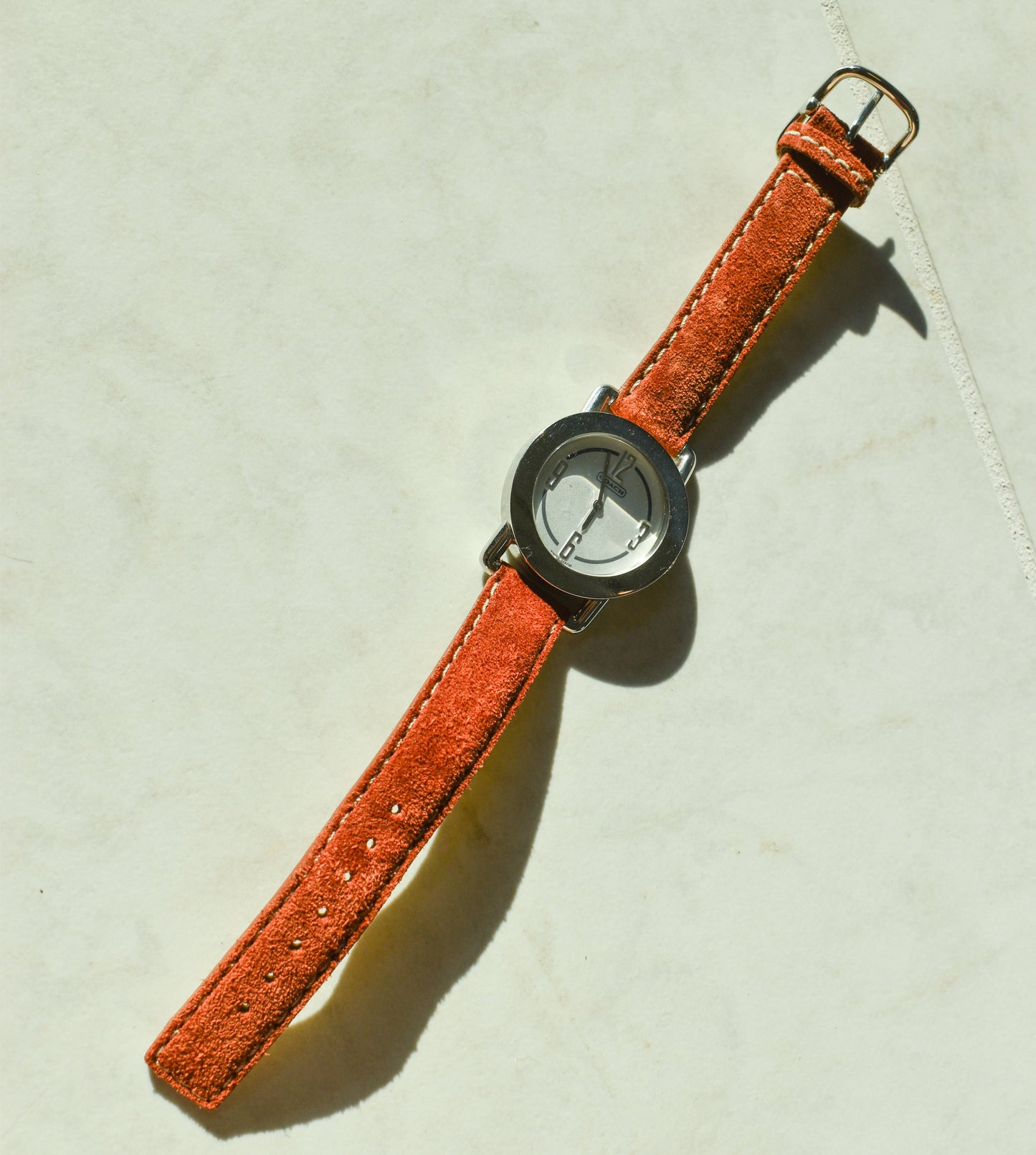 Vintage Stainless Steel COACH Watch with Leather COACH Band