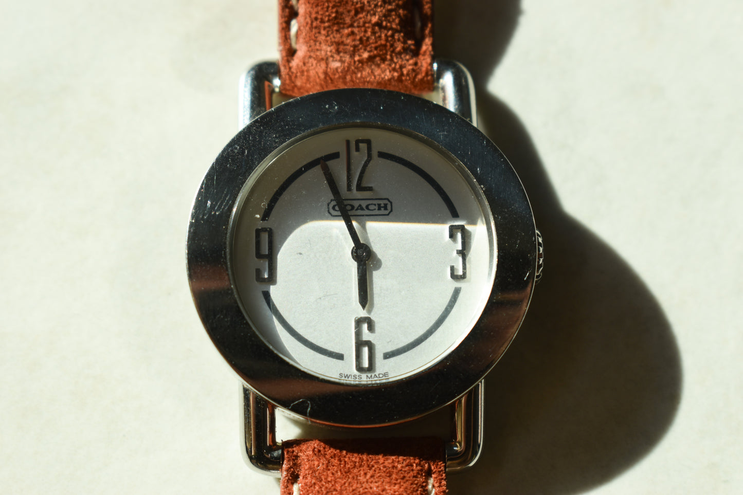 Vintage Stainless Steel COACH Watch with Leather COACH Band