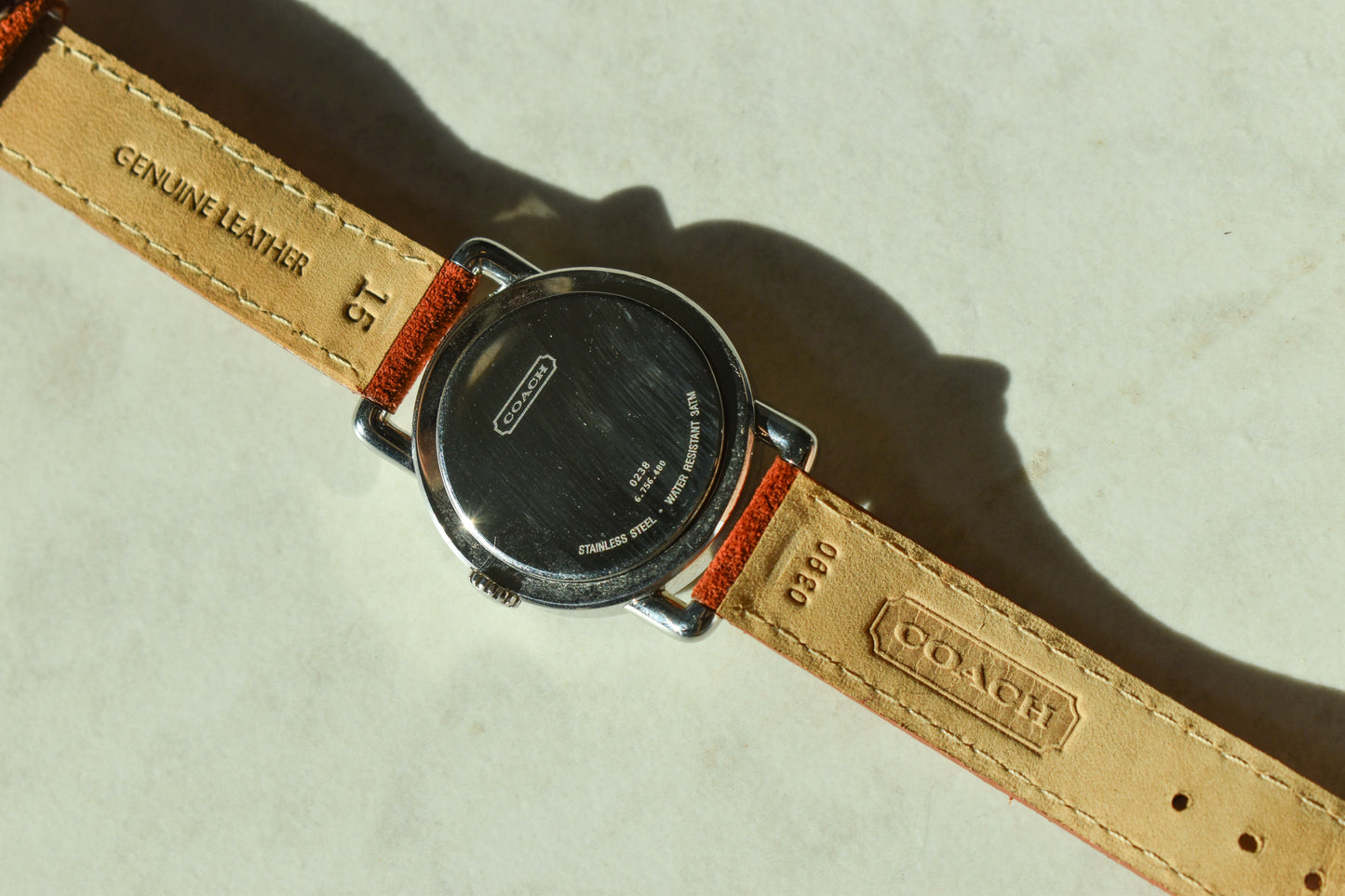 Vintage Stainless Steel COACH Watch with Leather COACH Band