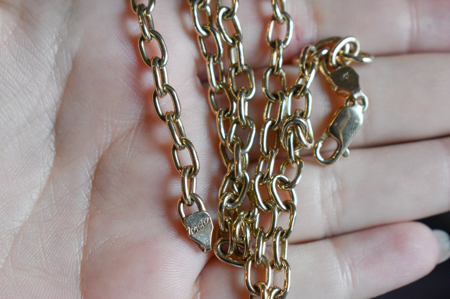 NEW Handmade 14k Solid Gold Oval Link Chain Necklace 21 1/4"