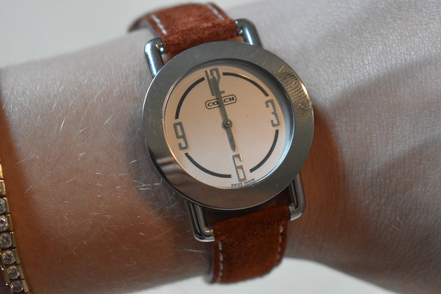Vintage Stainless Steel COACH Watch with Leather COACH Band