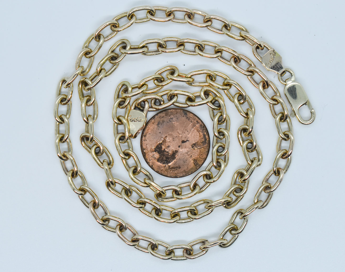 NEW Handmade 14k Solid Gold Oval Link Chain Necklace 21 1/4"