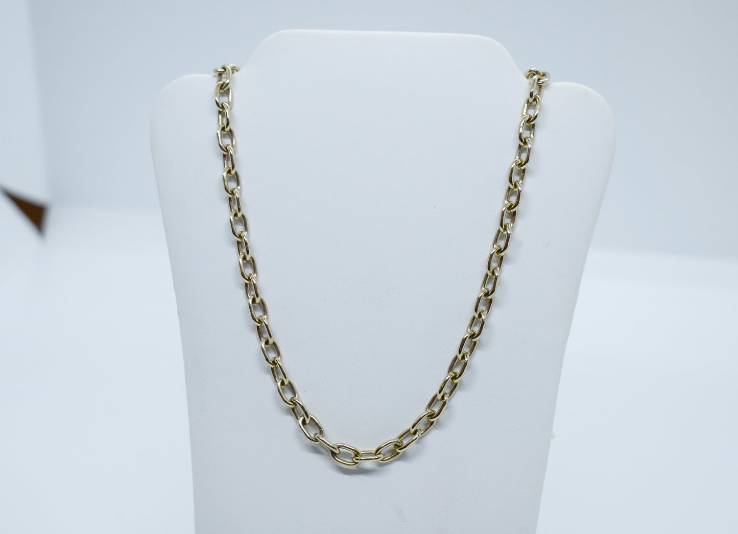 NEW Handmade 14k Solid Gold Oval Link Chain Necklace 21 1/4"