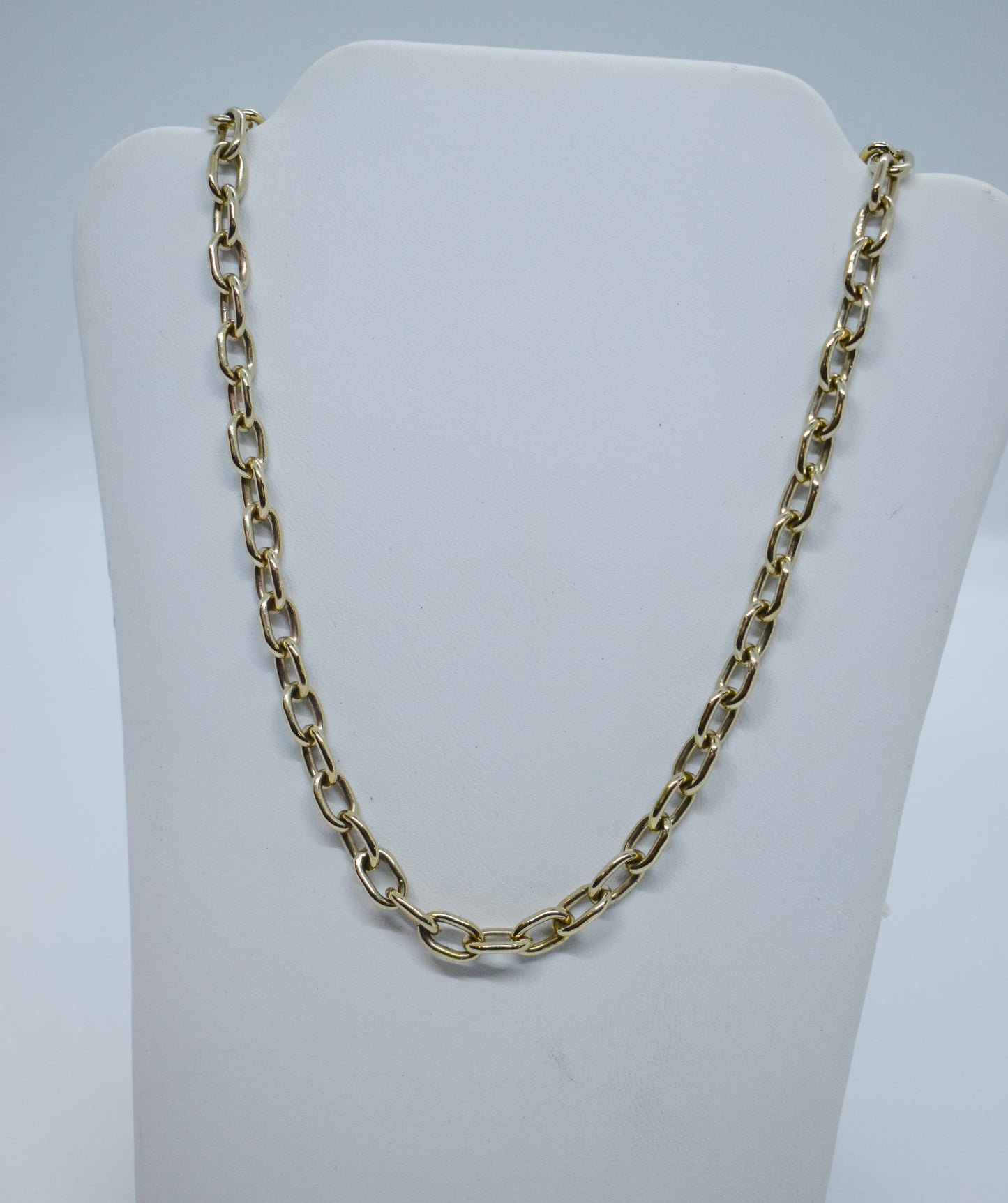 NEW Handmade 14k Solid Gold Oval Link Chain Necklace 21 1/4"
