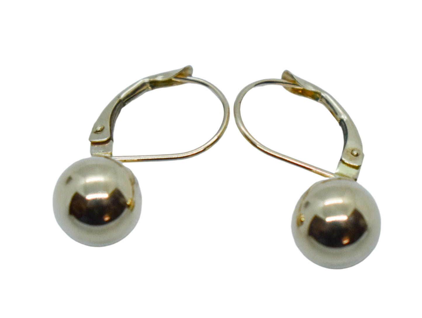 Vintage 14k Yellow Gold Hollow Ball Dangle Earrings