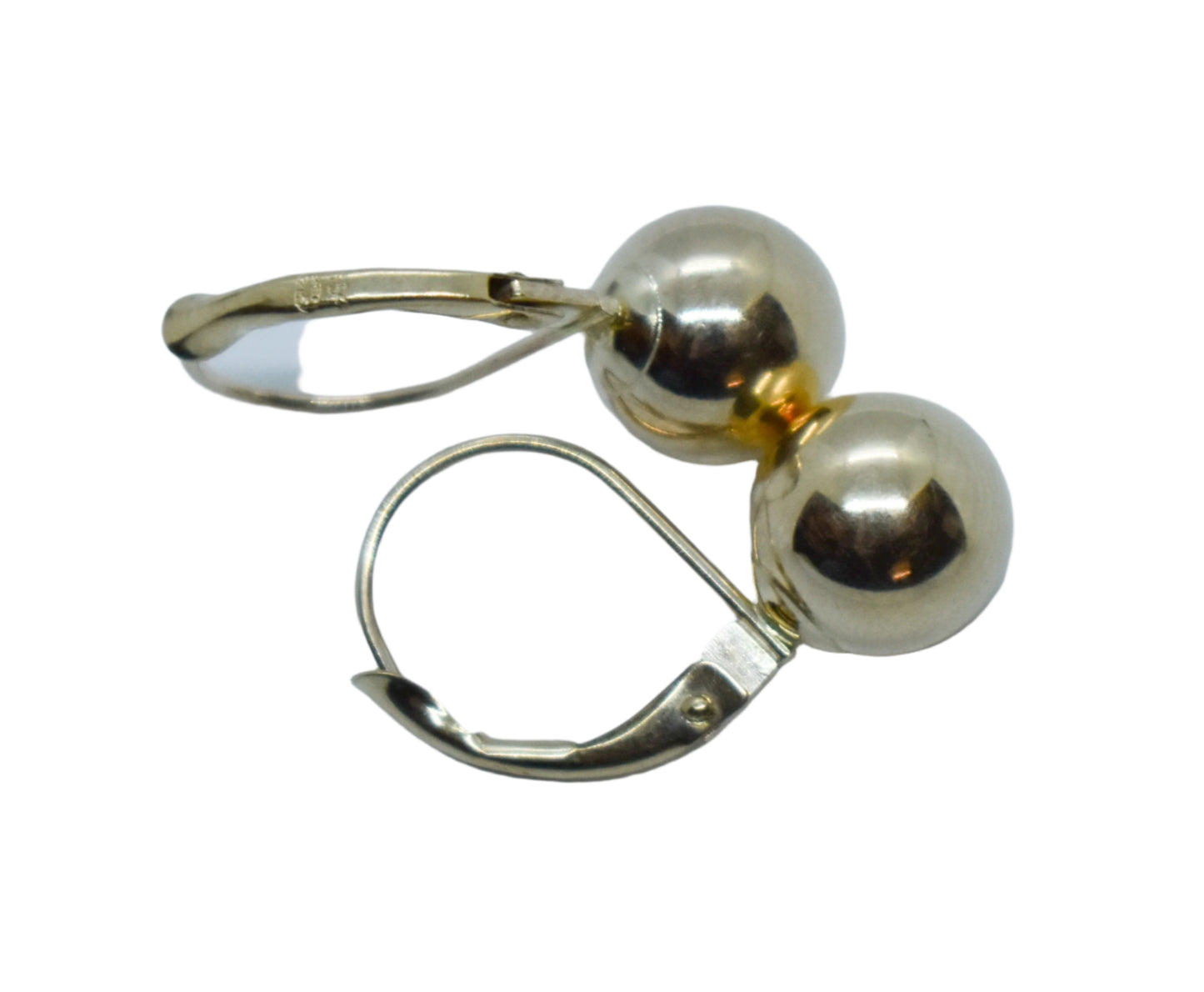 Vintage 14k Yellow Gold Hollow Ball Dangle Earrings