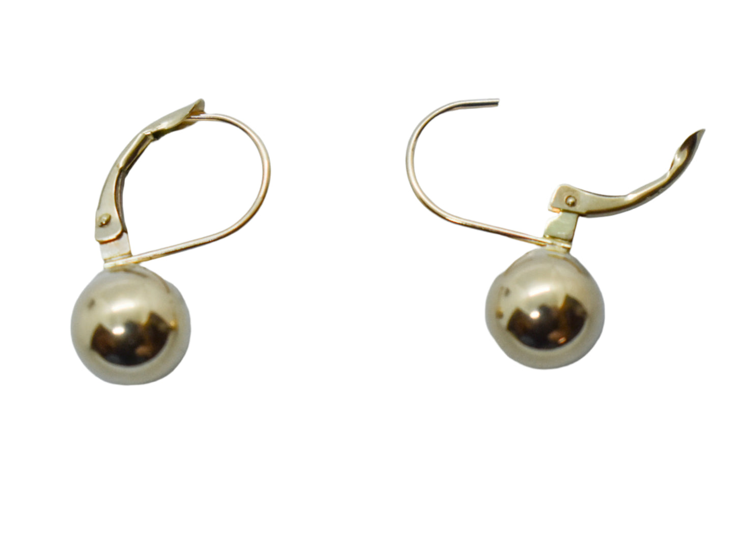 Vintage 14k Yellow Gold Hollow Ball Dangle Earrings