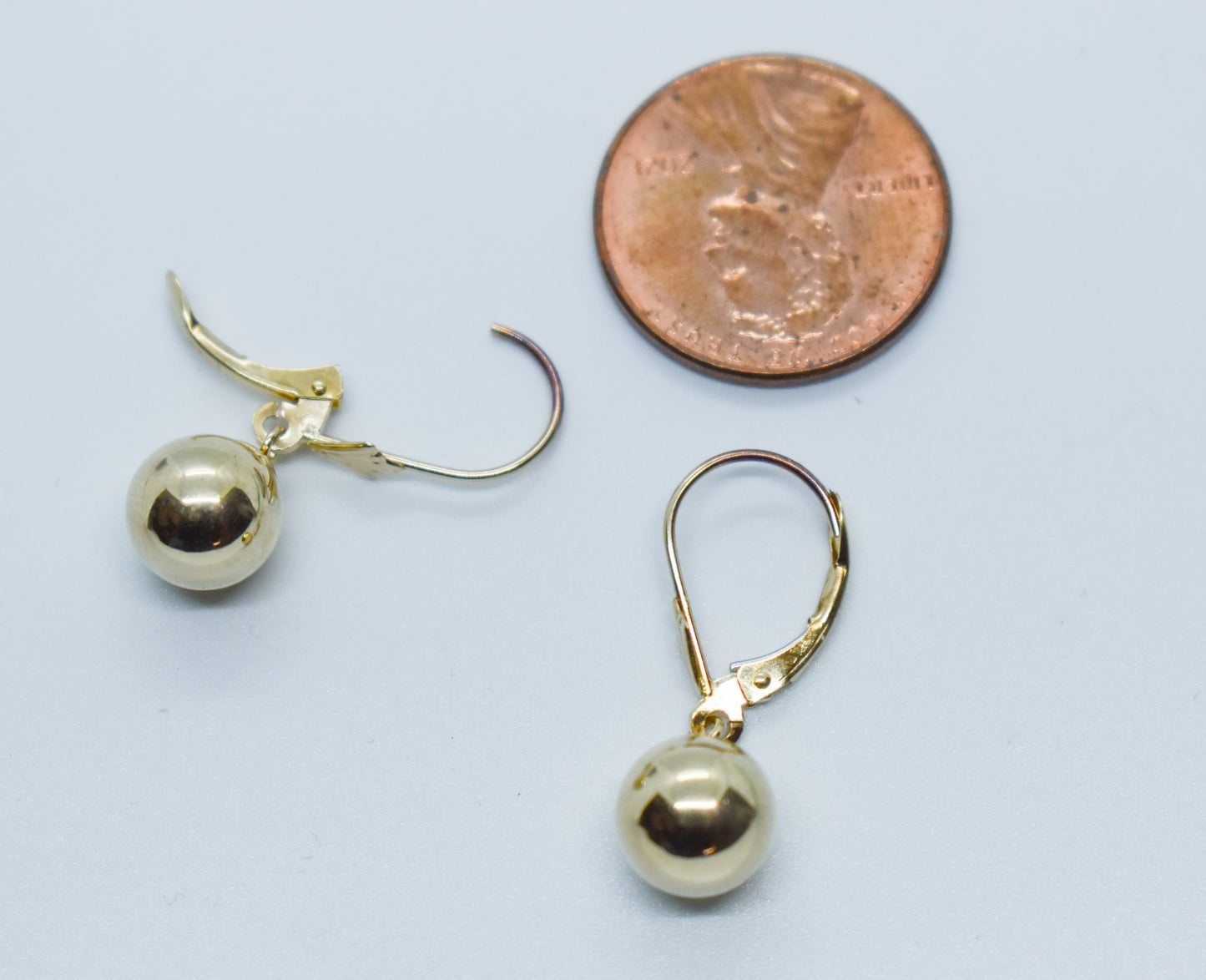 Vintage 14k Yellow Gold Hollow Ball Dangle Earrings