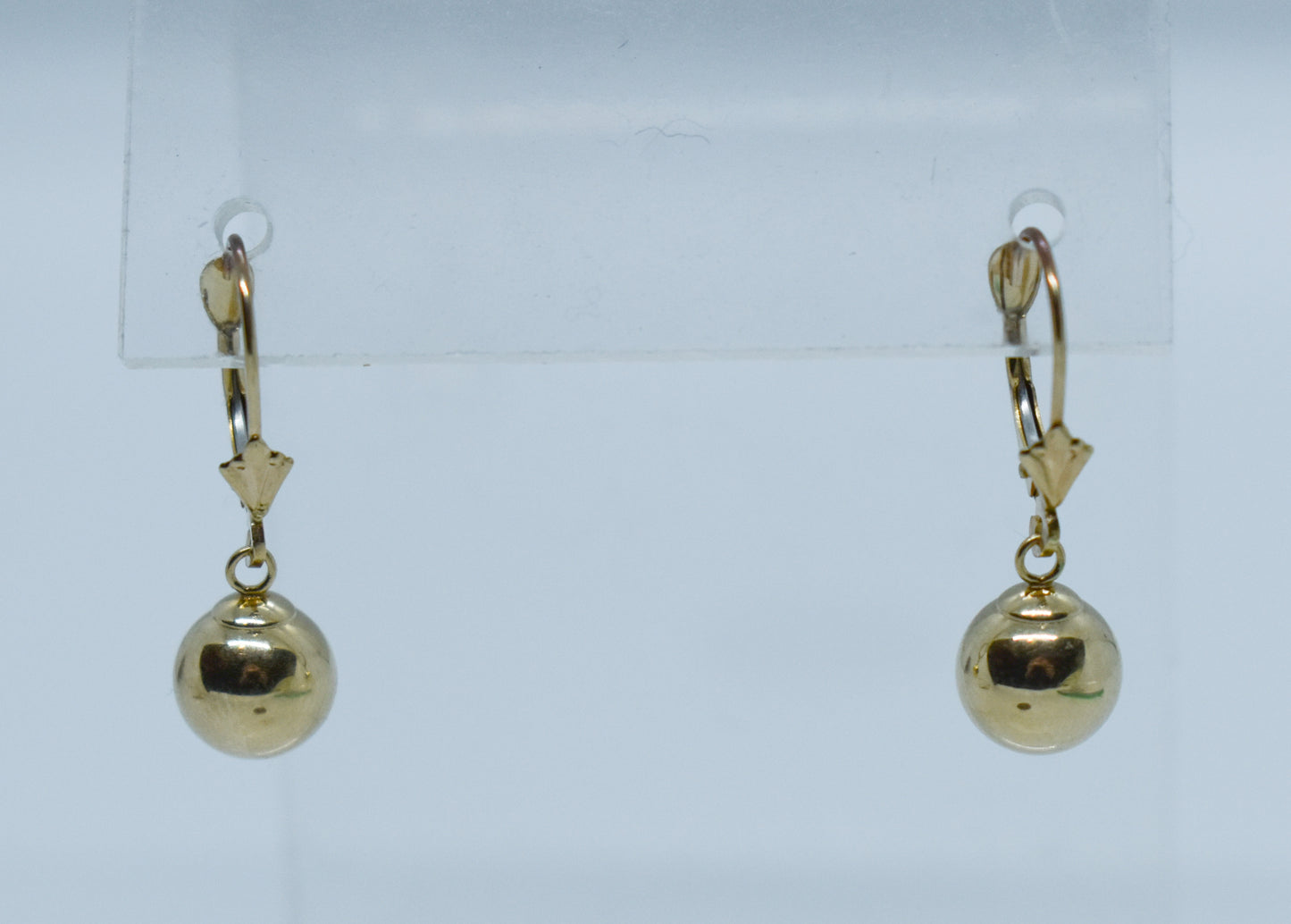 Vintage 14k Yellow Gold Hollow Ball Dangle Earrings