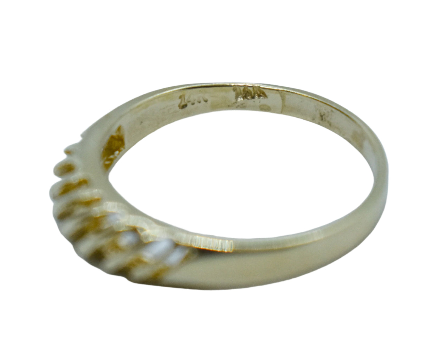 Vintage 14k Yellow Gold Scallop Ring Size 5 3/4