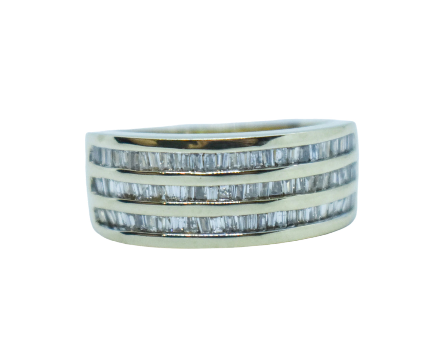Vintage 14k Yellow Gold Diamond Baguette Ring Size 7