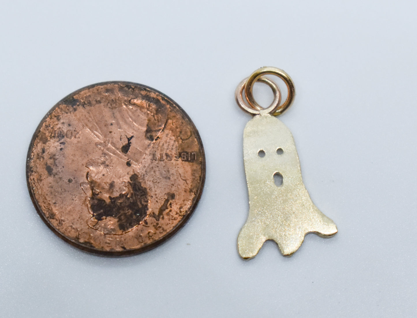 Handmade 14k Yellow Gold Ghost Charm Pendant