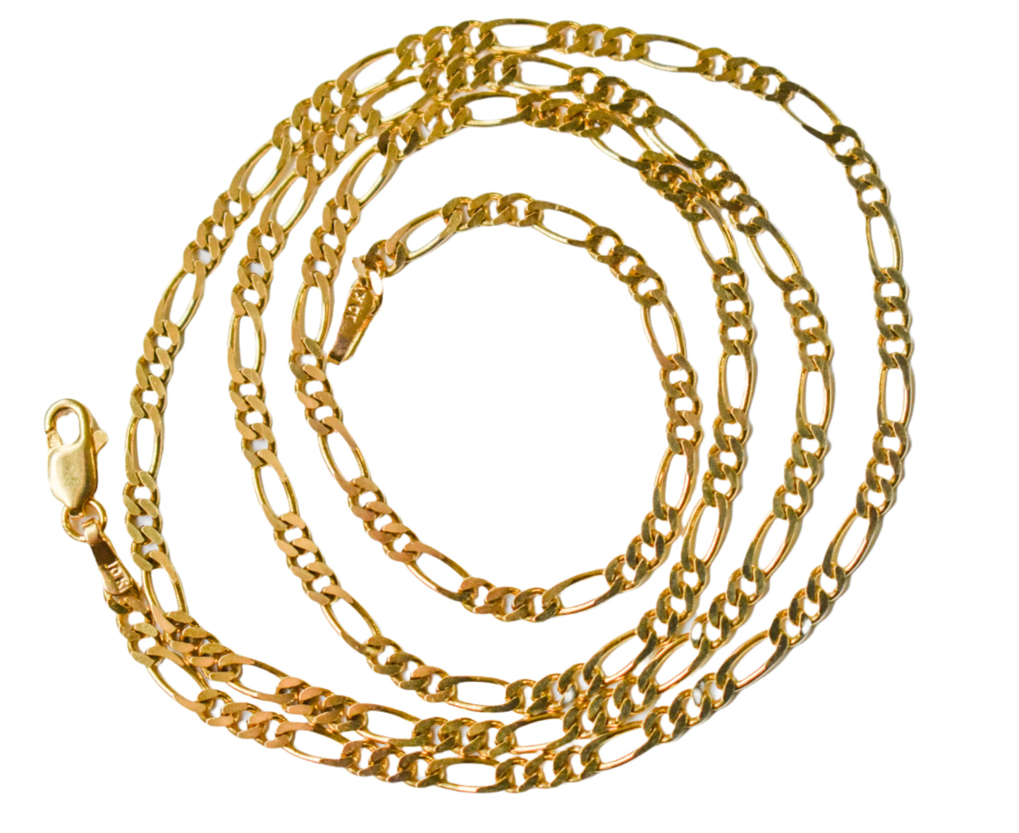 Vintage 10k Yellow Gold Figaro Chain Necklace 20"