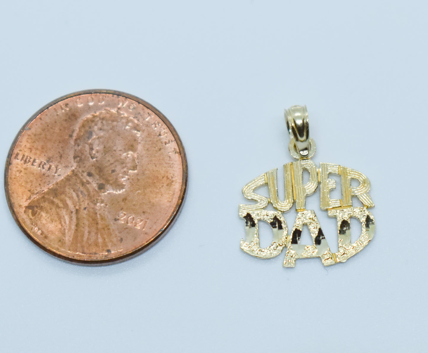 Vintage 14k Yellow Gold SUPER DAD Pendant