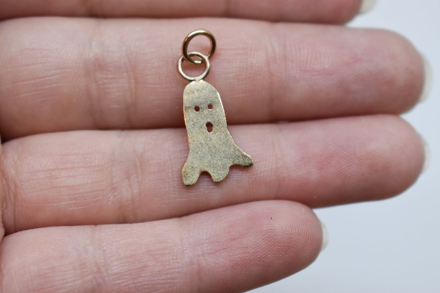 Handmade 14k Yellow Gold Ghost Charm Pendant