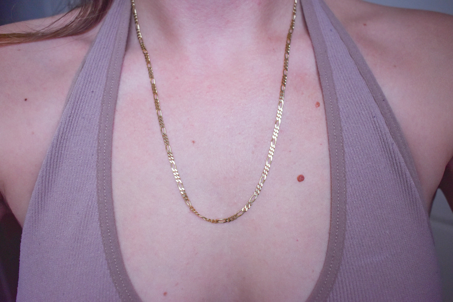 Vintage 10k Yellow Gold Figaro Chain Necklace 20"