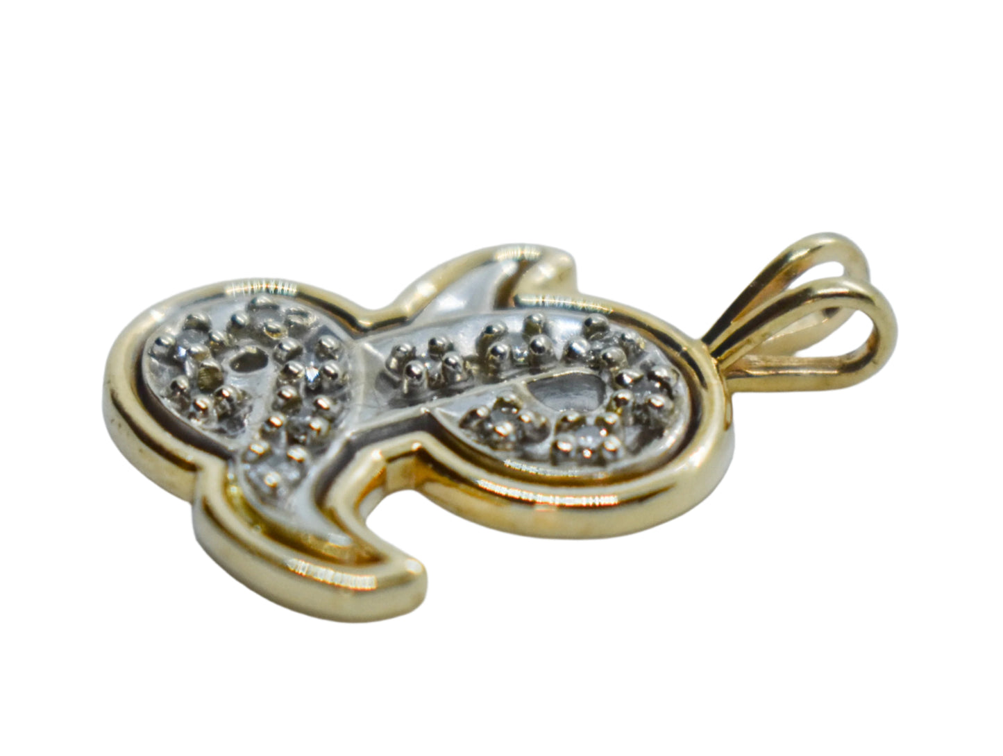 Vintage 14K Two-Tone Gold Diamond Letter L Pendant