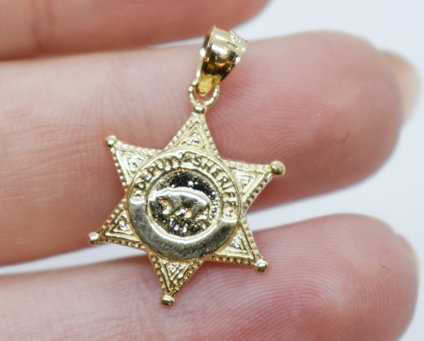 Vintage 14k Yellow Gold Dazzlers Deputy Sheriff Pendant