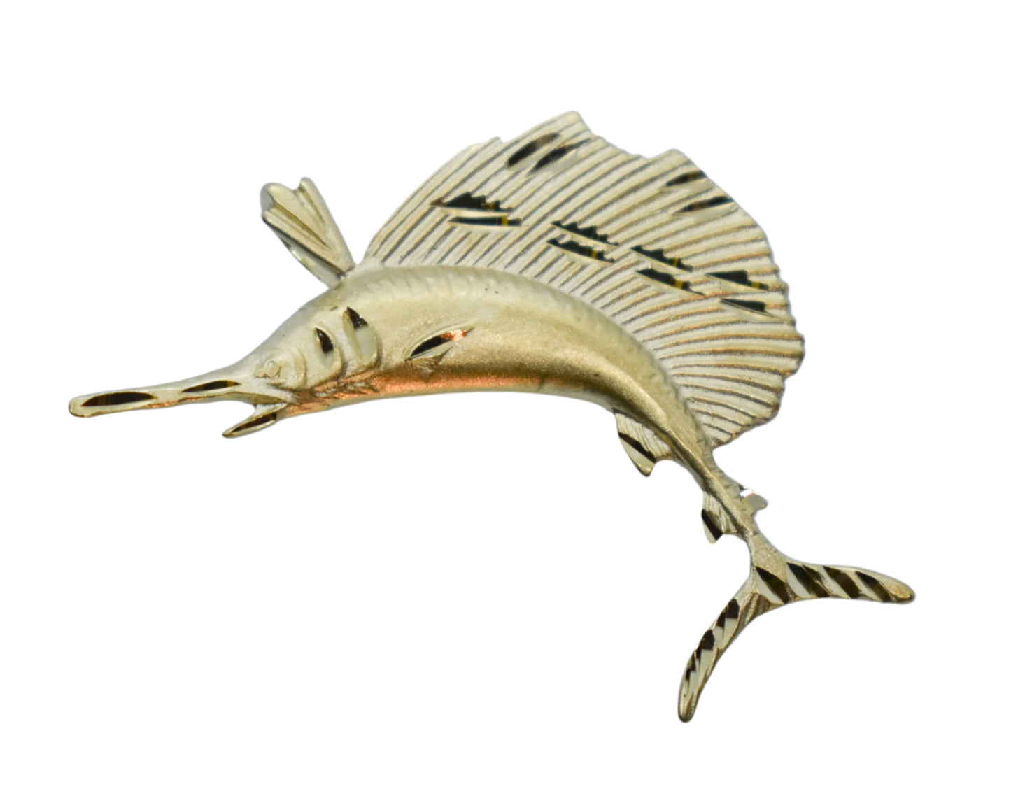 Vintage 14k Yellow Gold Michael Anthony Sail Fish Pendant