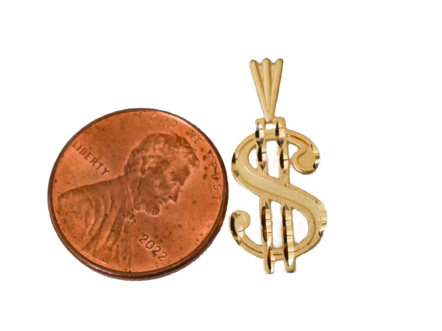 Vintage 14k Yellow Gold Michael Anthony Money Sign Pendant