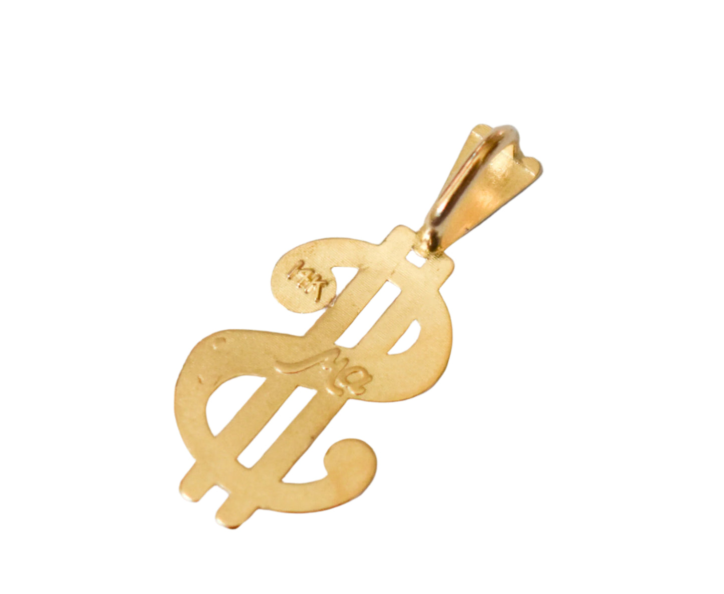 Vintage 14k Yellow Gold Michael Anthony Money Sign Pendant