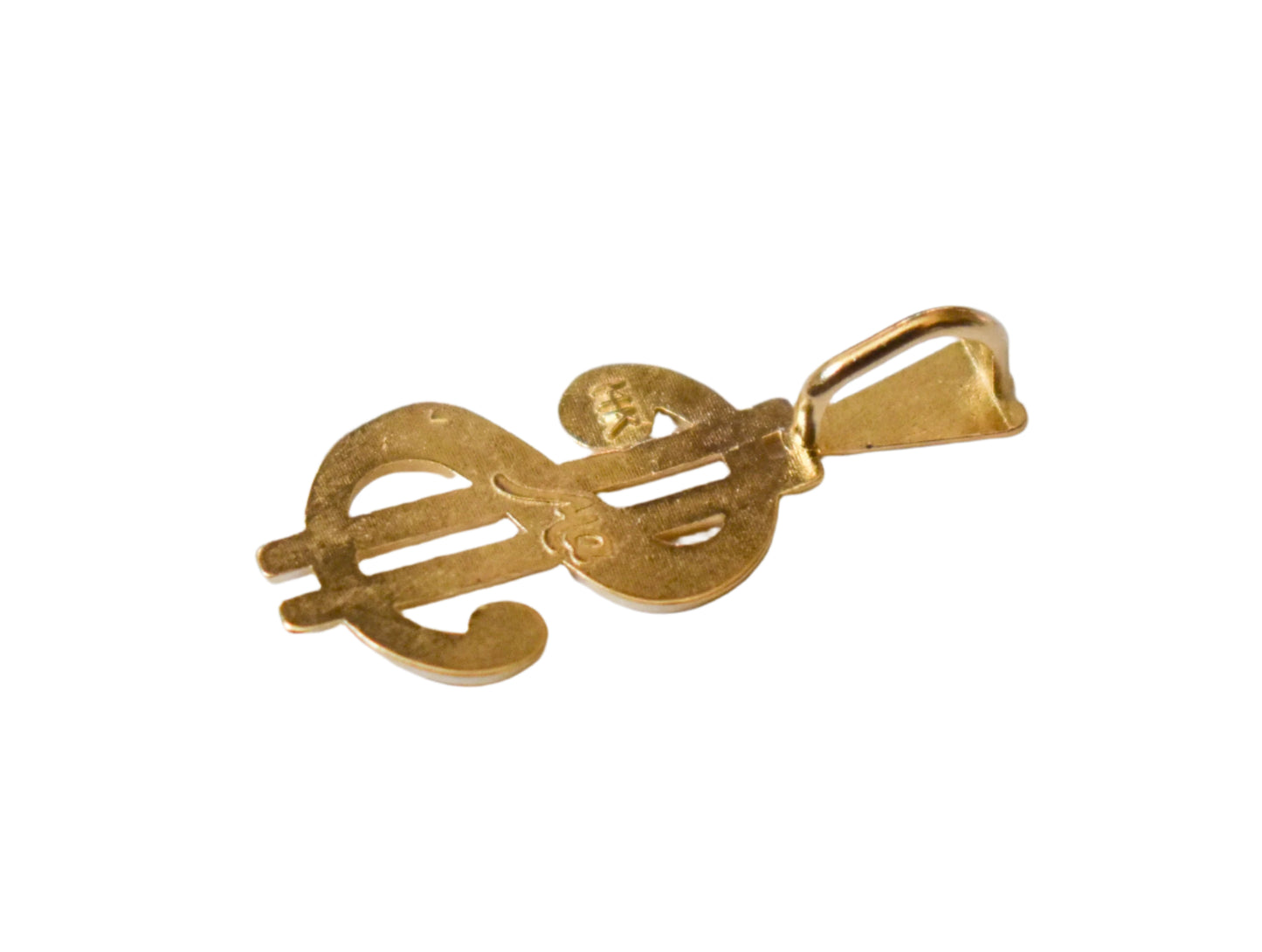 Vintage 14k Yellow Gold Michael Anthony Money Sign Pendant