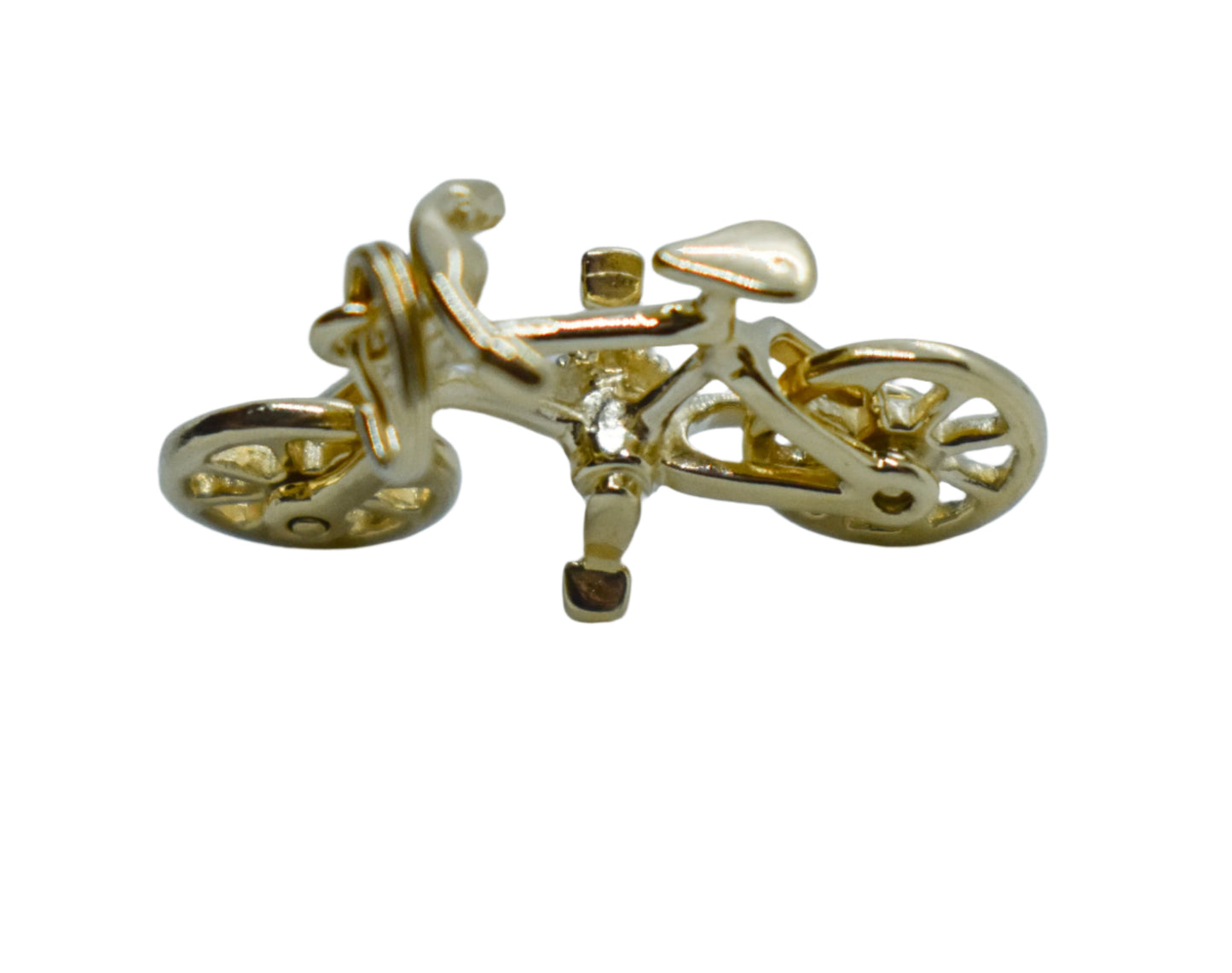 Vintage 14k Yellow Gold Michael Anthony Bicycle Pendant Moveable Wheels