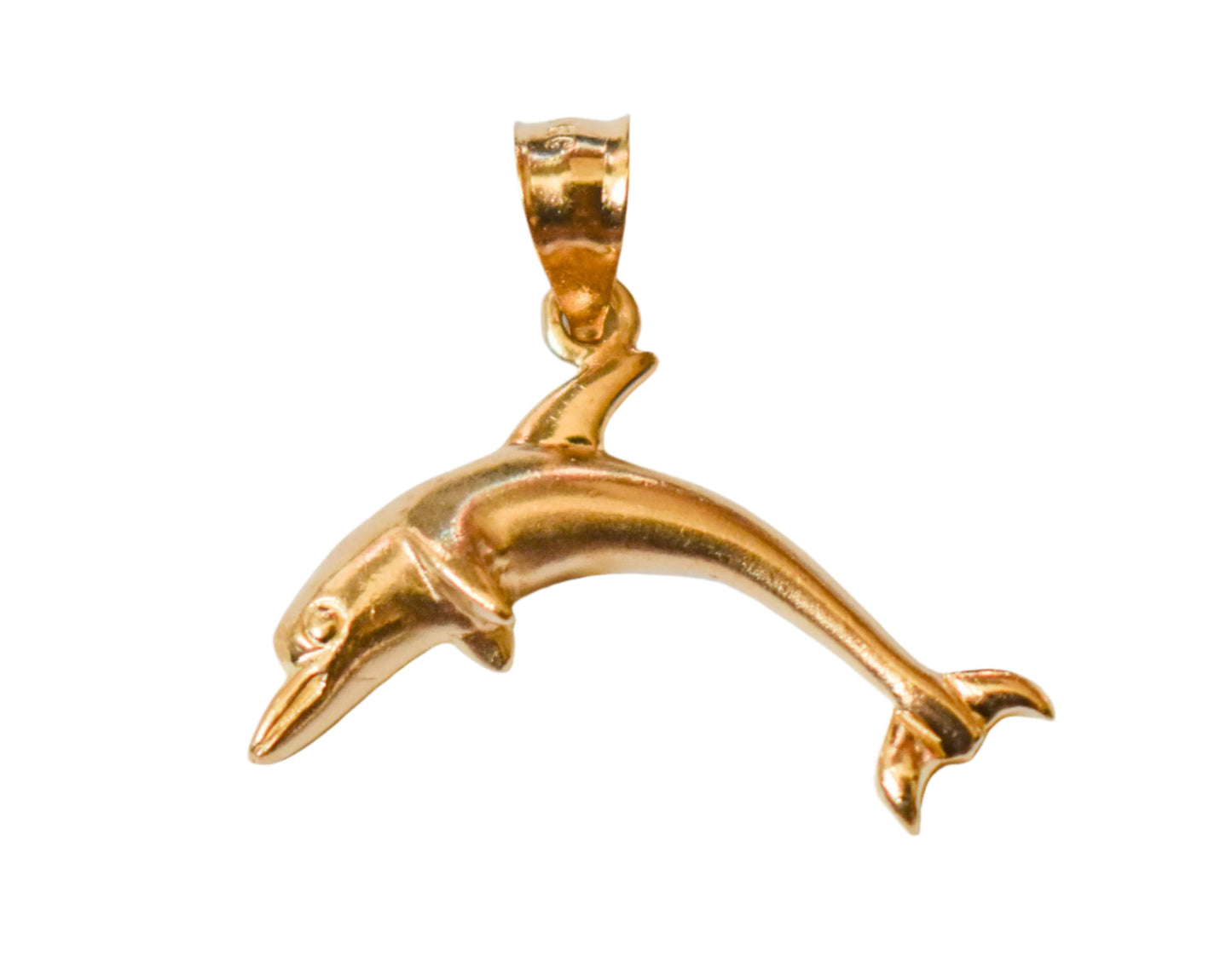 Vintage 14k Yellow Gold Dolphin Pendant