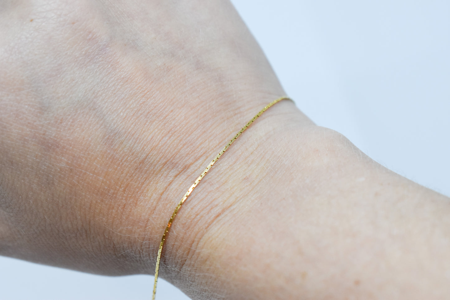 Vintage 14k Yellow Gold Dainty Chain Bracelet 7"