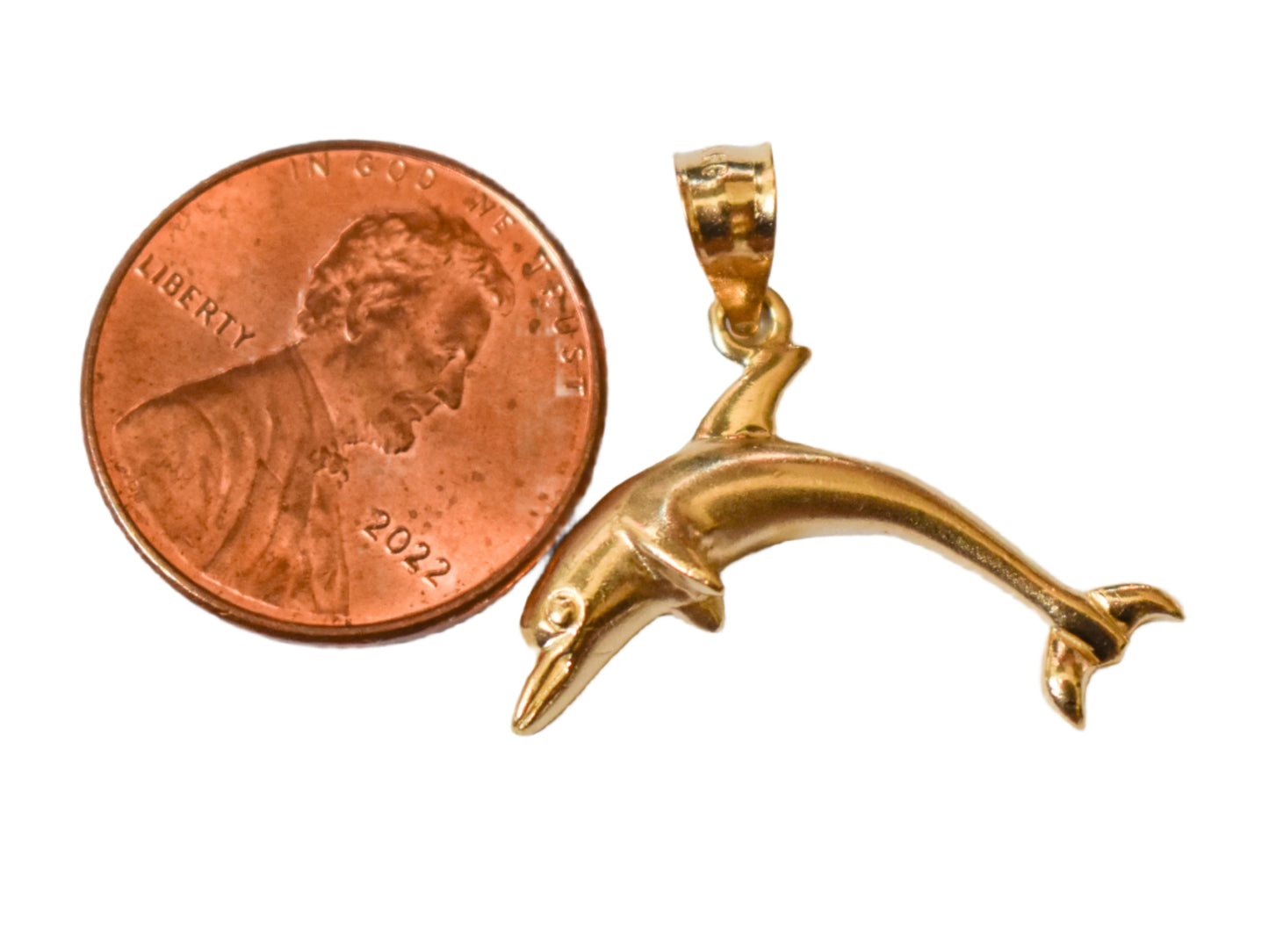Vintage 14k Yellow Gold Dolphin Pendant